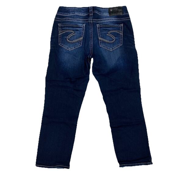 Silver Jeans Co Suki Mid Capri Womens Jeans W29 L22.5 Dark Wash Stretch Denim - Picture 1 of 12